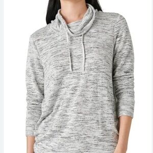 AKINI Gray Marled Funnel Neck Tunic Sweater S Small